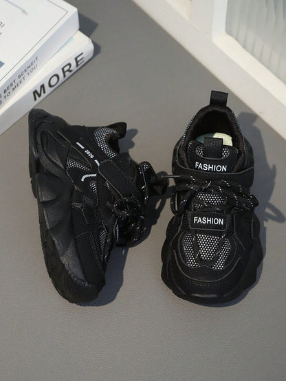 1 Pair Kids' Fashion Sports Shoes, Durable Shock-Absorbing Girls' Tennis Shoes, Spring/Autumn, Recommended To Buy One Size Up