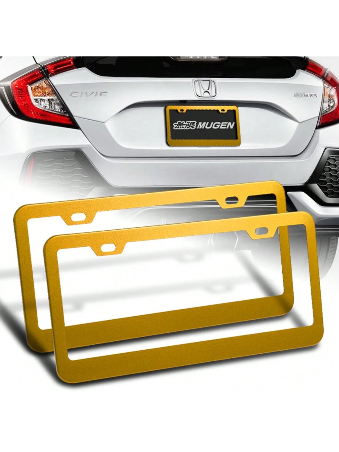 1-Pair Stainless Steel Car License Plate Frame Cover Front + Rear US Size