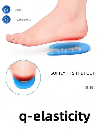 1 Pair U-Shaped Silicone Insole Gel Heel Cushion Inserts, Shock Absorbing For Men And Women, Back To School Supplies, Boots Accessories For Shoes For Women, For Outdoor, Sport, Travel, Household, Offi