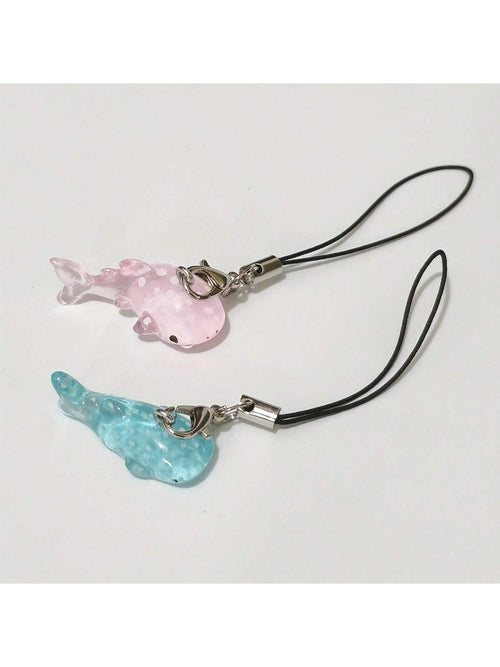 1 Pc Cute Mini Resin Whale Shark Phone Lanyard, Fashionable Marine Animal Phone Decoration Accessory Gifts For Mother, Family, Friends, Birthday, Holiday Phone Charm, Phone Chain