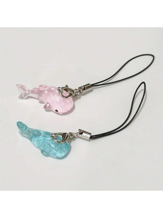 1 Pc Cute Mini Resin Whale Shark Phone Lanyard, Fashionable Marine Animal Phone Decoration Accessory Gifts For Mother, Family, Friends, Birthday, Holiday Phone Charm, Phone Chain