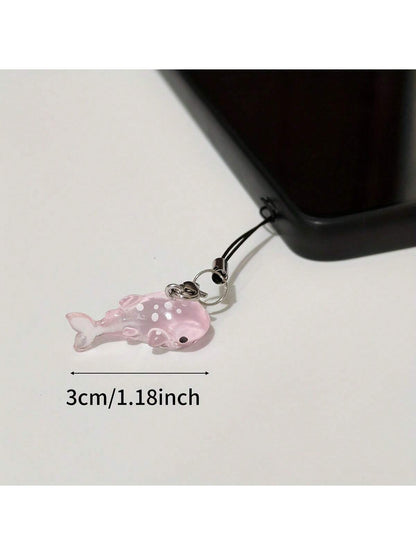 1 Pc Cute Mini Resin Whale Shark Phone Lanyard, Fashionable Marine Animal Phone Decoration Accessory Gifts For Mother, Family, Friends, Birthday, Holiday Phone Charm, Phone Chain