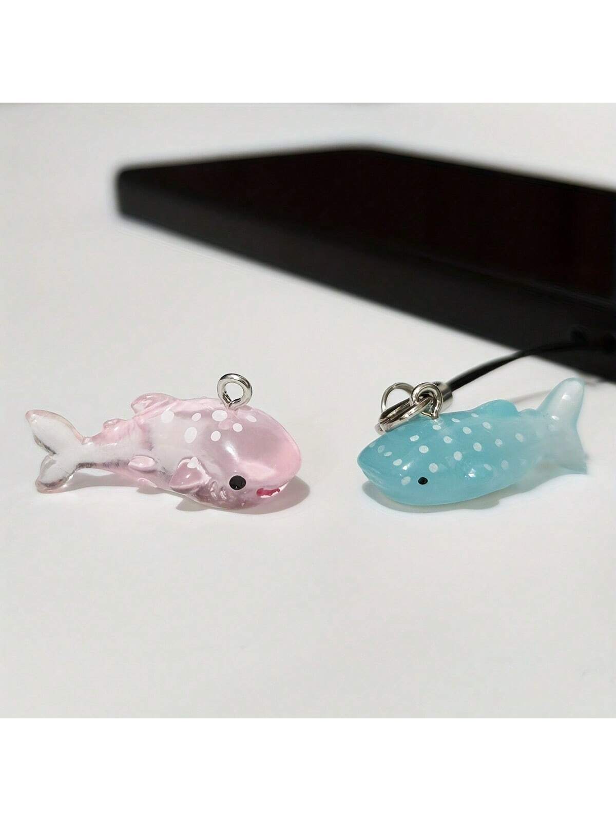 1 Pc Cute Mini Resin Whale Shark Phone Lanyard, Fashionable Marine Animal Phone Decoration Accessory Gifts For Mother, Family, Friends, Birthday, Holiday Phone Charm, Phone Chain