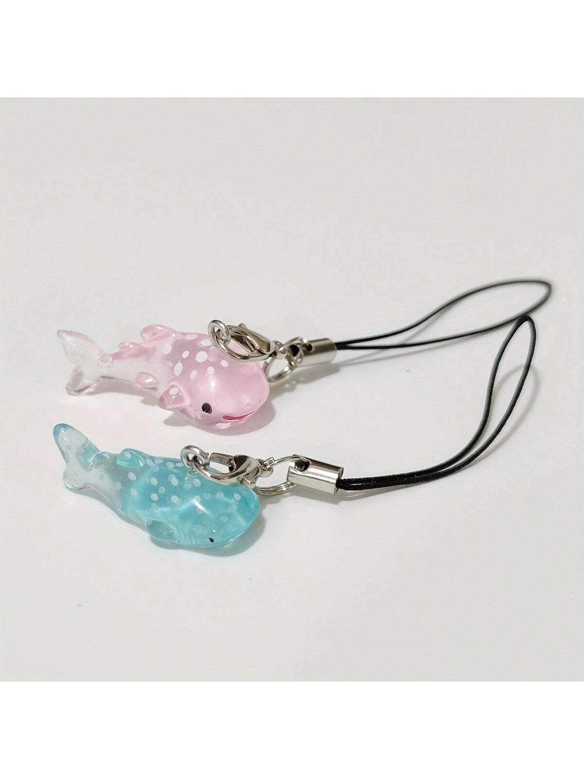 1 Pc Cute Mini Resin Whale Shark Phone Lanyard, Fashionable Marine Animal Phone Decoration Accessory Gifts For Mother, Family, Friends, Birthday, Holiday Phone Charm, Phone Chain