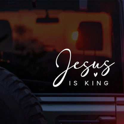 1 Pc Jesus Is King Vinyl Sticker Decal, Christian Stickers For Car Truck Laptop Water Bottle & More, Cute Christian Car Accessories