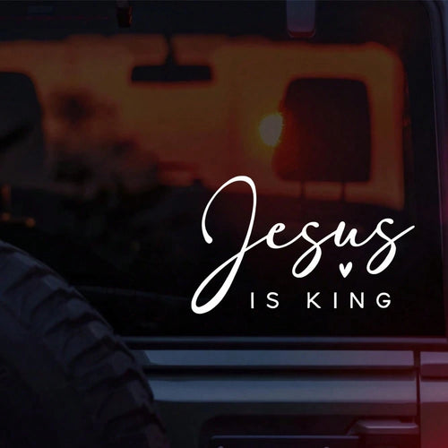 1 Pc Jesus Is King Vinyl Sticker Decal, Christian Stickers For Car Truck Laptop Water Bottle & More, Cute Christian Car Accessories
