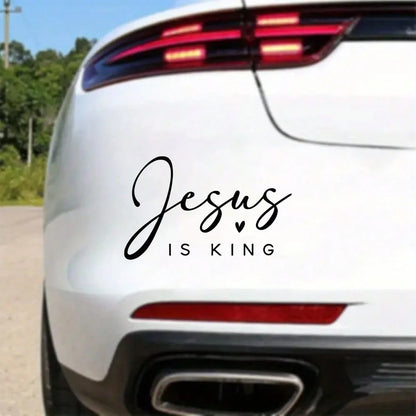 1 Pc Jesus Is King Vinyl Sticker Decal, Christian Stickers For Car Truck Laptop Water Bottle & More, Cute Christian Car Accessories