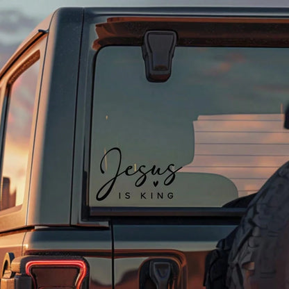 1 Pc Jesus Is King Vinyl Sticker Decal, Christian Stickers For Car Truck Laptop Water Bottle & More, Cute Christian Car Accessories