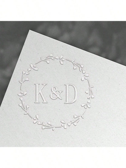 1 PC Personalized Embosser Stamp,Initials Embosser Stamp,Custom Embosser Stamp,Emboss Stamp,Address Stamp, Wedding Stamp,Paper Embossing Stamp-Silver