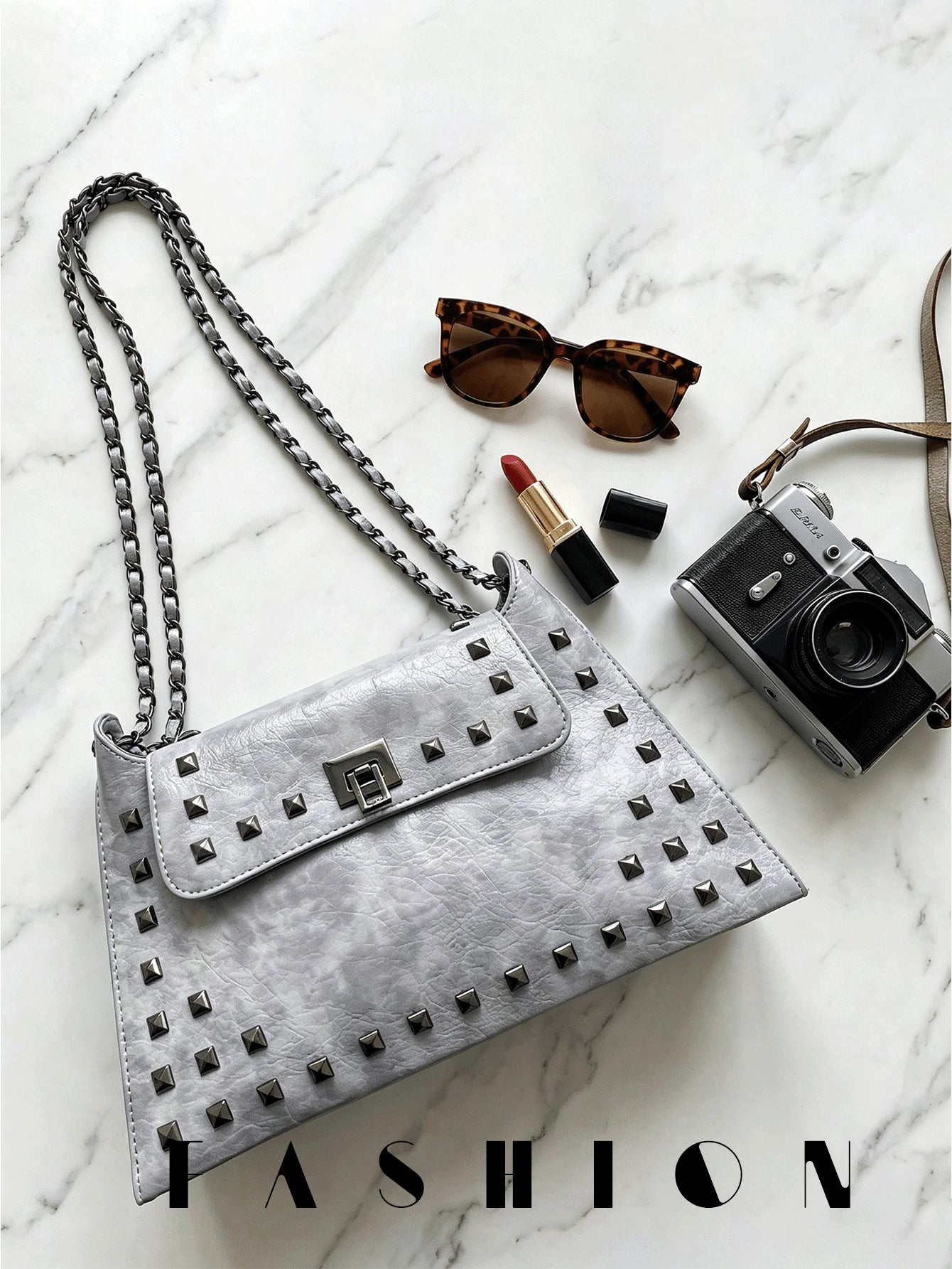 1 PC Studded Envelope-Style Shoulder Bag, Perfect For Shopping, Commuting, Street Style, And Casual Outings-A Spacious Women's Underarm Handbag