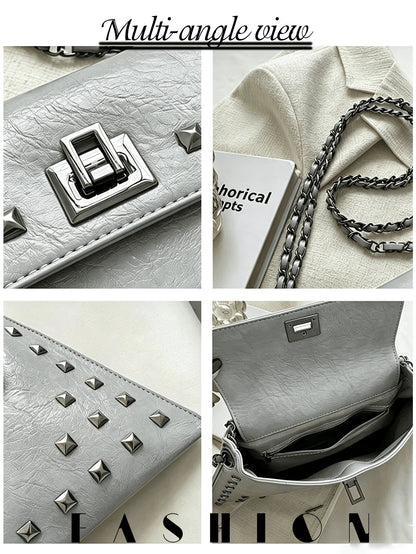 1 PC Studded Envelope-Style Shoulder Bag, Perfect For Shopping, Commuting, Street Style, And Casual Outings-A Spacious Women's Underarm Handbag