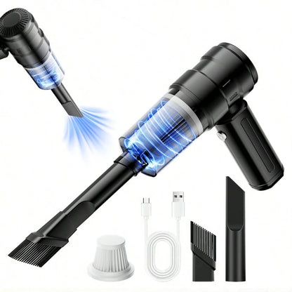 1 Piece Car Vacuum Cleaner, Equipped With Vacuum Cleaner And Computer Cleaning Crevice Accessories. Lightweight & Powerful Suction, USB Rechargeable With Long Battery Life.Suitable For Cars, RVs, Home