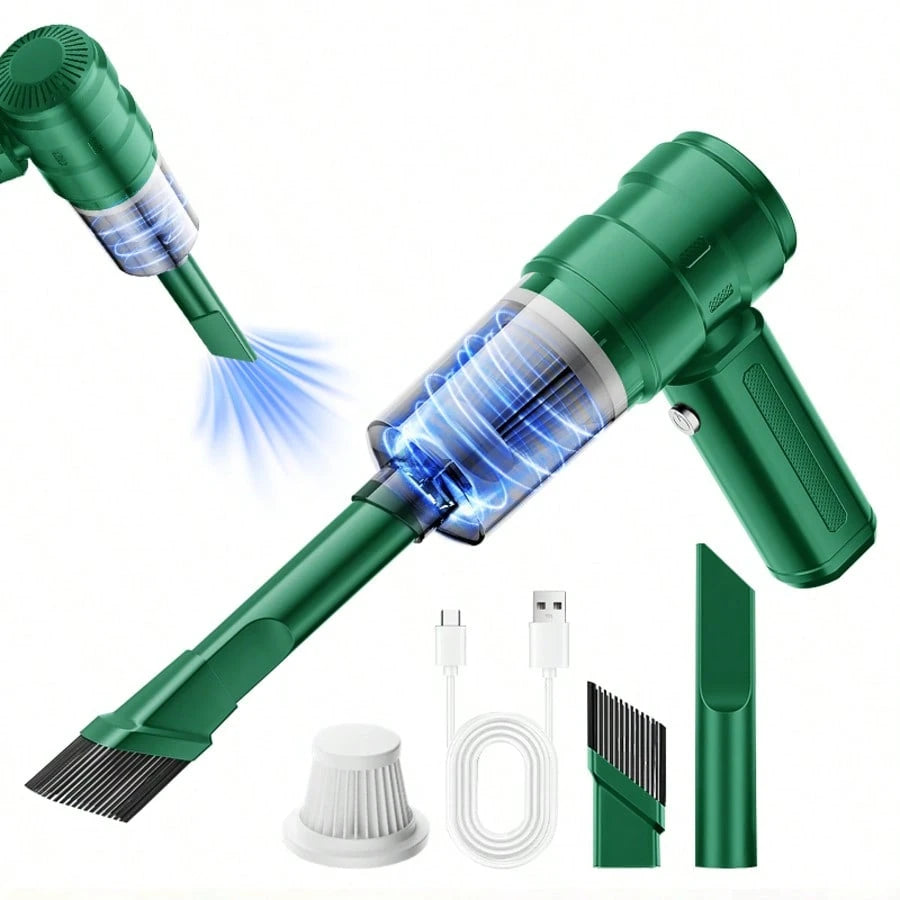 1 Piece Car Vacuum Cleaner, Equipped With Vacuum Cleaner And Computer Cleaning Crevice Accessories. Lightweight & Powerful Suction, USB Rechargeable With Long Battery Life.Suitable For Cars, RVs, Home