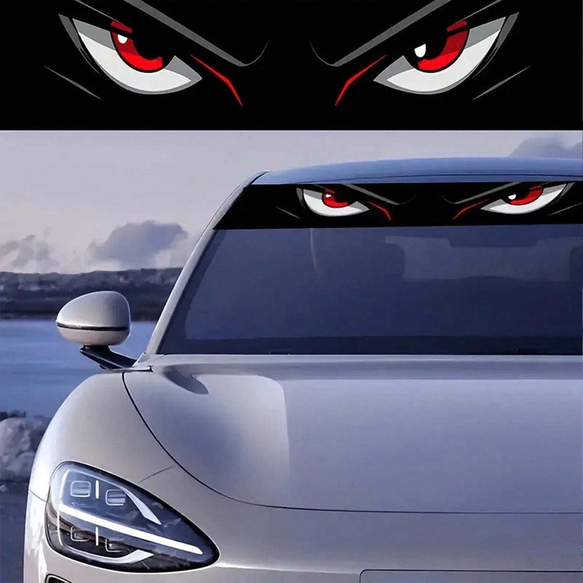 1-Piece Eye-Catching Car Windshield Eye Stickers, Waterproof, Scratch Resistant, Suitable For All Car Models- Audi, Mitsubishi, BMW, Opel, Citroen. Car SUV,MPV, Auto Parts
