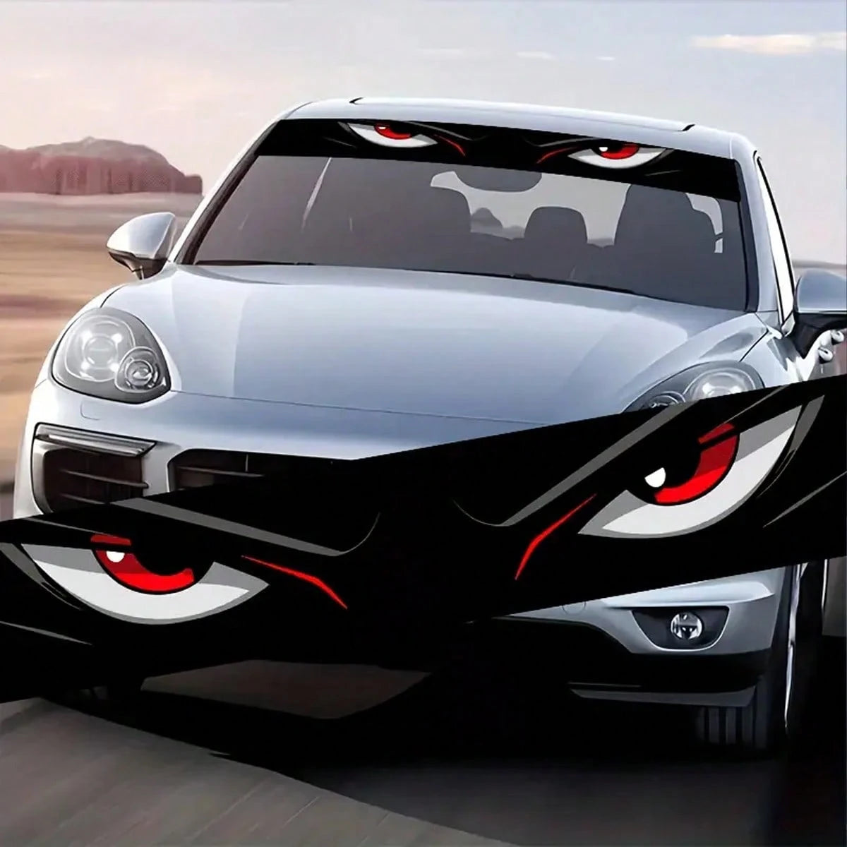 1-Piece Eye-Catching Car Windshield Eye Stickers, Waterproof, Scratch Resistant, Suitable For All Car Models- Audi, Mitsubishi, BMW, Opel, Citroen. Car SUV,MPV, Auto Parts