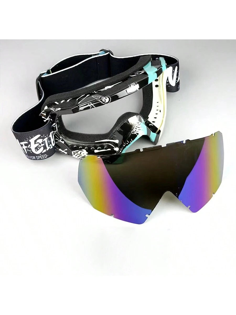 1 Piece Of Skiing And Mountaineering Goggles, Motorcycle Goggles, Windproof Goggles, Outdoor Sports Riding Goggles, Snow Motorcycle Off-Road Sports Goggles, Skiing Goggles, ATV Windproof Outdoor Goggl