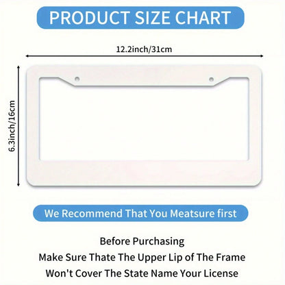 1 Piece, Size 12x6inch, 2-Hole Pink And Black Leopard Print License Plate Frame, Suitable For Women And Men- Cute Metal License Plate Holder, Decorative Front And Rear License Plate Cover, Stylish An
