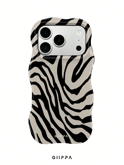 1 Piece Zebra Pattern Design, Wave-Shaped Phone 17 Pro Max Case, Compatible With Phone 16 Pro Max, 15 Pro Max, 14 Pro Max, Korean And Elegant Phone Case, Suitable For 11/12/13/14/15/16 Pro Max Plus, I