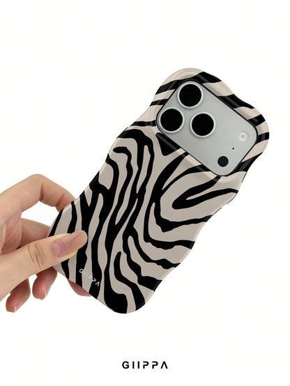 1 Piece Zebra Pattern Design, Wave-Shaped Phone 17 Pro Max Case, Compatible With Phone 16 Pro Max, 15 Pro Max, 14 Pro Max, Korean And Elegant Phone Case, Suitable For 11/12/13/14/15/16 Pro Max Plus, I
