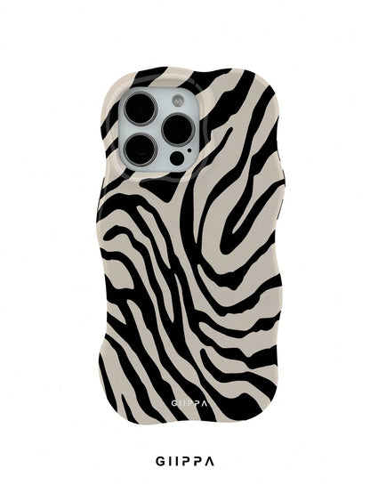 1 Piece Zebra Pattern Design, Wave-Shaped Phone 17 Pro Max Case, Compatible With Phone 16 Pro Max, 15 Pro Max, 14 Pro Max, Korean And Elegant Phone Case, Suitable For 11/12/13/14/15/16 Pro Max Plus, I