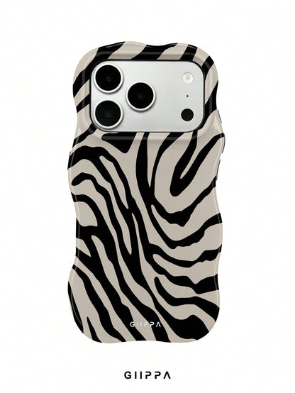 1 Piece Zebra Pattern Design, Wave-Shaped Phone 17 Pro Max Case, Compatible With Phone 16 Pro Max, 15 Pro Max, 14 Pro Max, Korean And Elegant Phone Case, Suitable For 11/12/13/14/15/16 Pro Max Plus, I