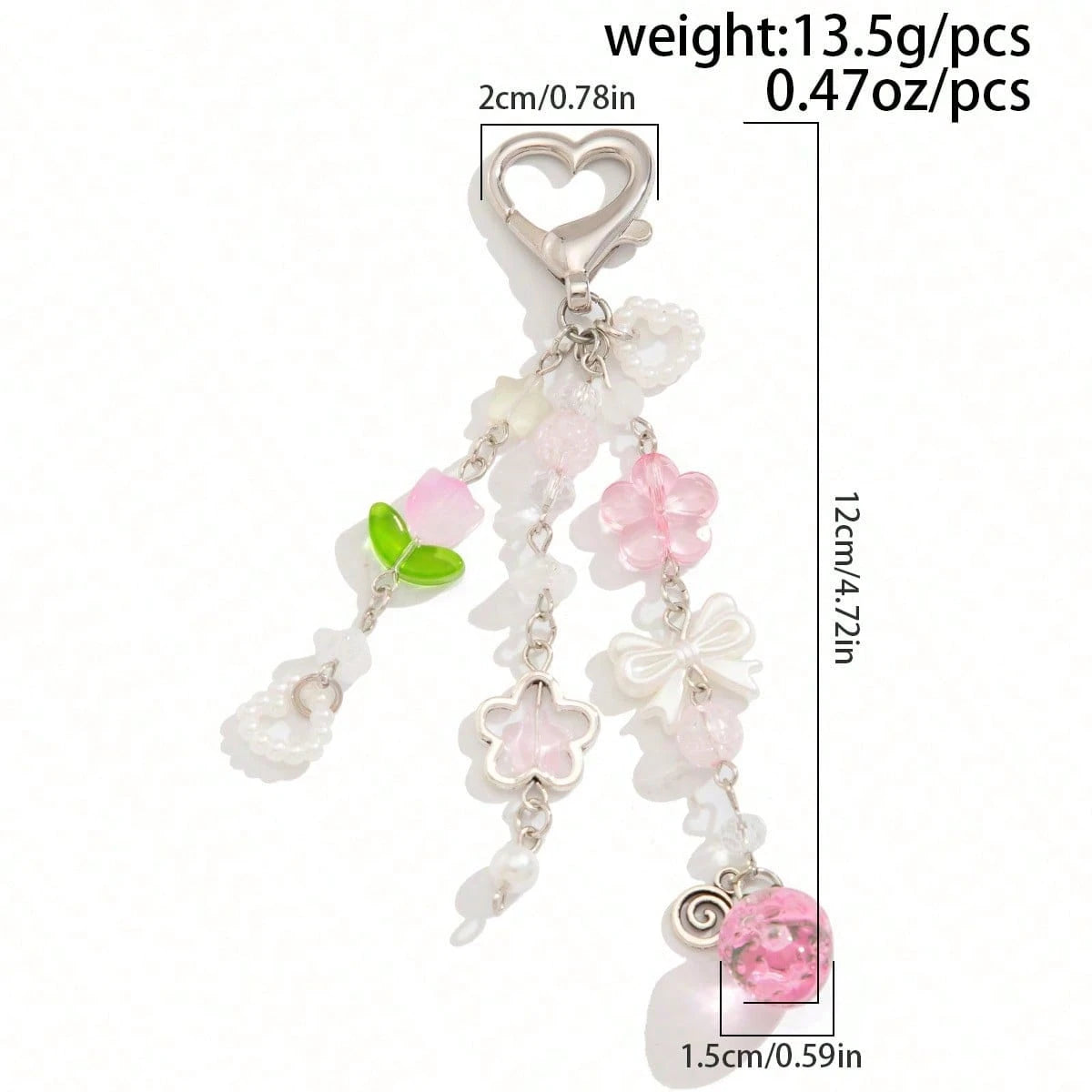 1 Set 4pcs Unisex Cute Strawberry Summer Fresh Fruit Keychain Couple Best Friend Gift Bag Charm