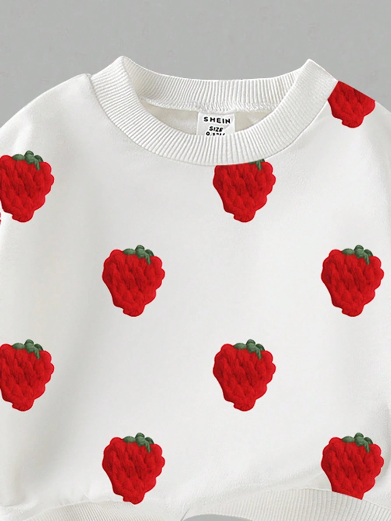 1 Set Baby Girls Casual Fashionable Sweet Cute Strawberry Print White Crew Neck Sweatshirt And Red Flared Pants Autumn/Winter Girl Two Pieces Outfit