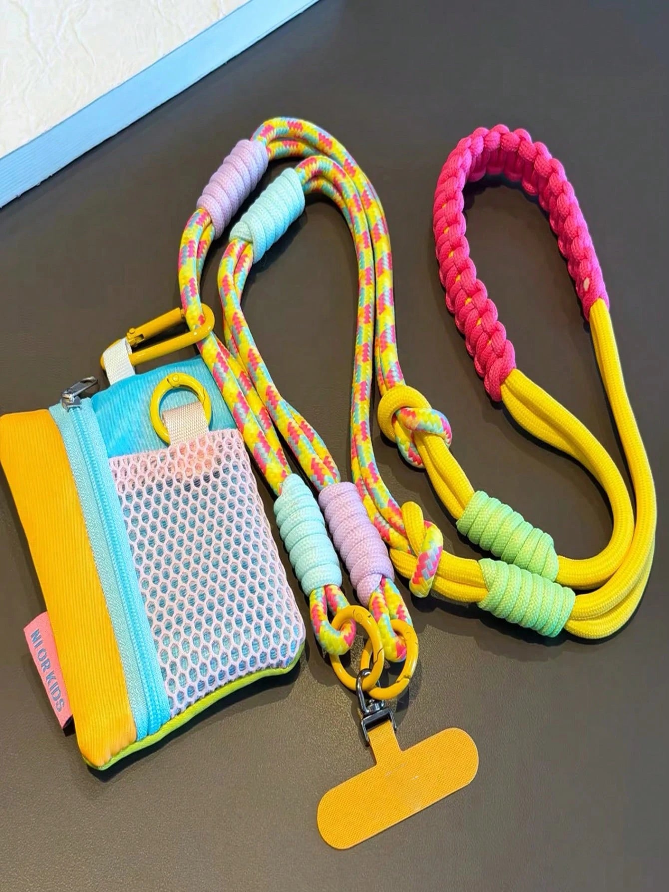 1 Set Contrast Color Braided Phone Lanyard With Coin Purse, Multi-Functional Detachable Crossbody Strap, Anti-Loss Phone Chain For Outdoor, Travel, Hiking, Unisex, Short Phone Holder, Smartphone Wrist