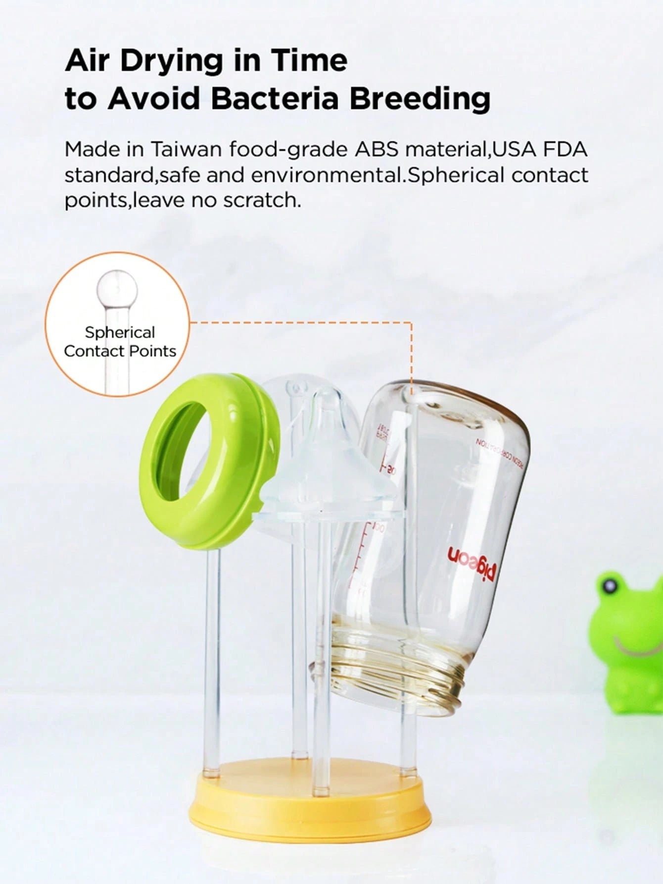 1 Set Portable Bottle Brush Kit, Silicone Bottle & Nipple Brush, Drying Rack, For Travel