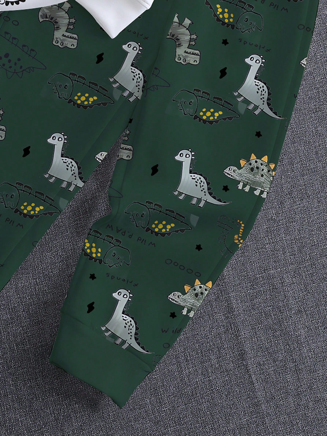 1 Set Spring/Autumn New Baby Boys Dinosaur Print Long Sleeve Crew Neck Sweatshirt & Long Pants 2-Piece Set, Fashion Casual Versatile Fit, Cool Hand-Drawn Dinosaur Full Print Design With Strong Atmosph
