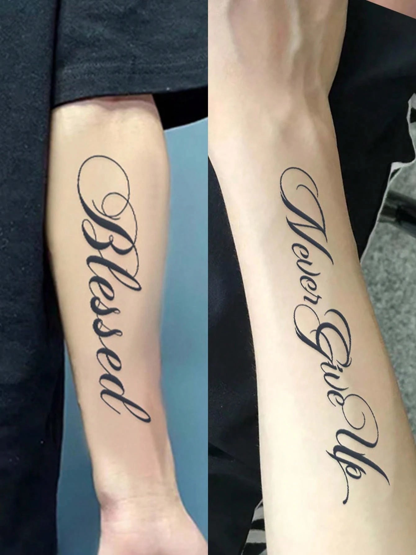 1 Sheet Creative English Short Phrase Tattoo Sticker, Waterproof, Lasts 1-2 Weeks Without Glare, Cool For Men & Women's Arms