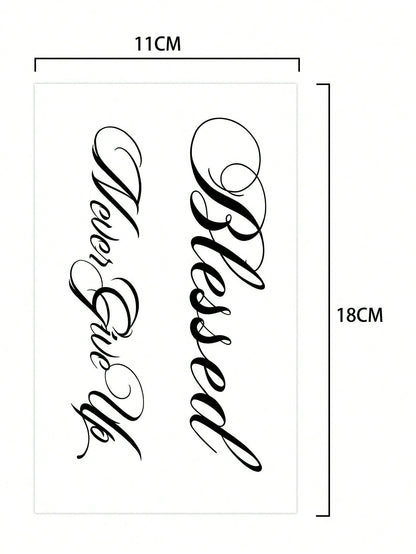1 Sheet Creative English Short Phrase Tattoo Sticker, Waterproof, Lasts 1-2 Weeks Without Glare, Cool For Men & Women's Arms