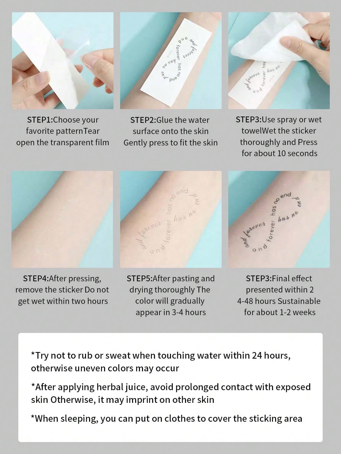 1 Sheet Creative English Short Phrase Tattoo Sticker, Waterproof, Lasts 1-2 Weeks Without Glare, Cool For Men & Women's Arms