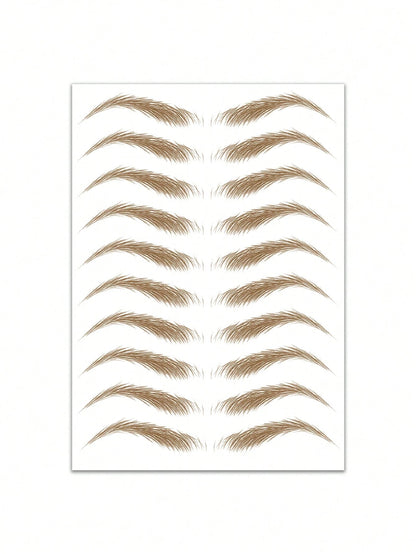 1 Sheet Long Lasting Light Brown Real Wild Eyebrow Tattoo Stickers, Waterproof Individual Hair Stroke Brow Stickers, Natural Imitation 4D Eyebrow Decals For Blonde Blonde Hair Women Daily Makeup