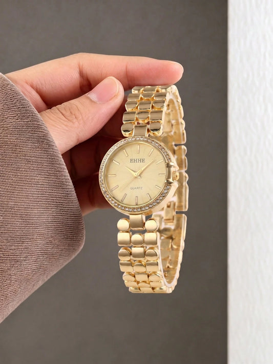 1 Women's Quartz Watch, Fashionable Retro Elegant Business Gorgeous Style, Casual Compact Watch, Daily Wear, Perfect Choice For Holiday Gifts