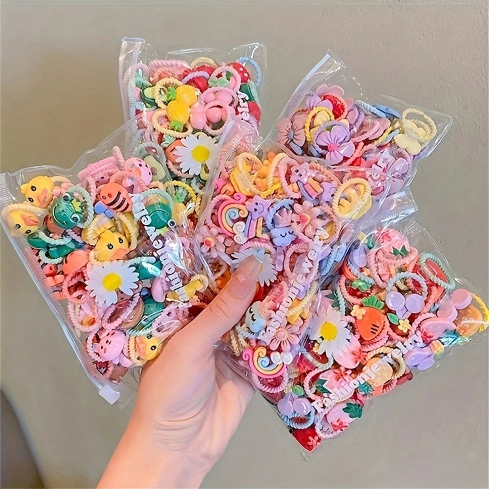 10/20/40/50/80/100pcs Mixed Cute Scrunchies Set- Women Colorful Elastic Hair Bands, Suitable For Ponytails And Braids Home Bathroom Decor Fall Decor Back To School Hair Accessories