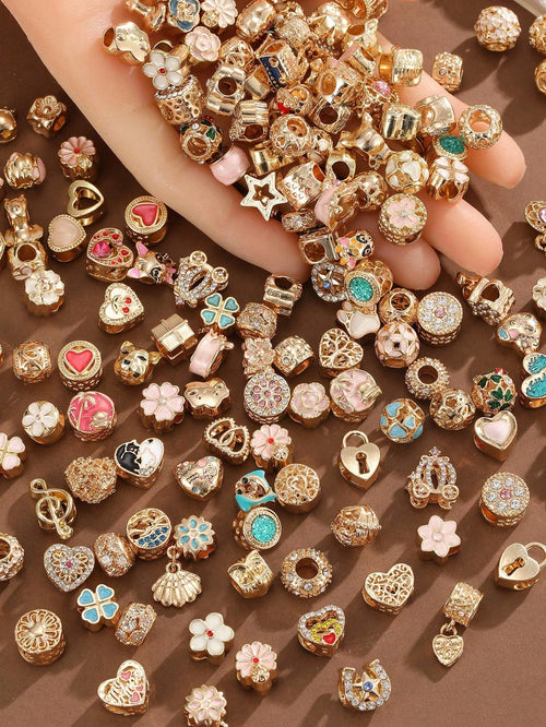 10/20PCS Christmas Random Charms Various Themes Beads Pendant For DIY Bracelet Rhinestone Design- Animals/Plants/Flowers/Pets/Sports/Cartoon/Ocean/MothersDay/Valentine's/Friends/Family/Stars/Moon/Sun