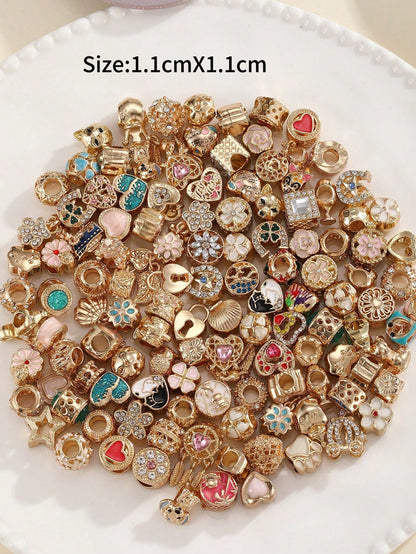 10/20PCS Christmas Random Charms Various Themes Beads Pendant For DIY Bracelet Rhinestone Design- Animals/Plants/Flowers/Pets/Sports/Cartoon/Ocean/MothersDay/Valentine's/Friends/Family/Stars/Moon/Sun