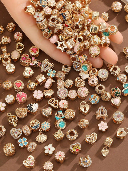 10/20PCS Christmas Random Charms Various Themes Beads Pendant For DIY Bracelet Rhinestone Design- Animals/Plants/Flowers/Pets/Sports/Cartoon/Ocean/MothersDay/Valentine's/Friends/Family/Stars/Moon/Sun