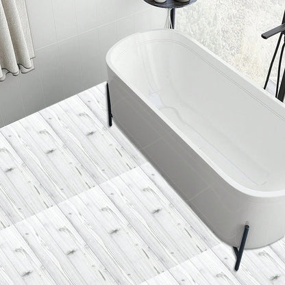 10/20pcs Wood Grain Floor Stickers, Peel And Stick PVC Floor Stickers, Thickened Vinyl Waterproof Floor Tile Stickers, Suitable For Kitchen, Bathroom, Living Room Decoration, 5.91*15.75 Inches