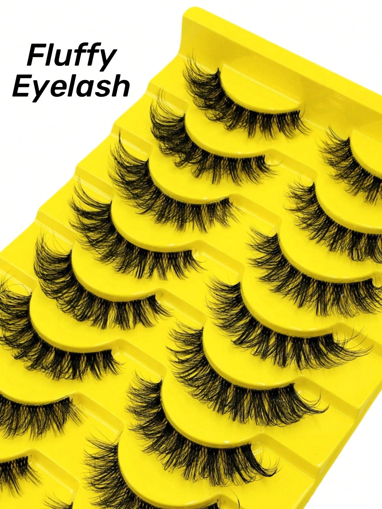 10 Pairs Fluffy Faux Mink Eyelashes, Natural Curly, Soft & Lightweight, Reusable, Black Thin Band False Eyelashes