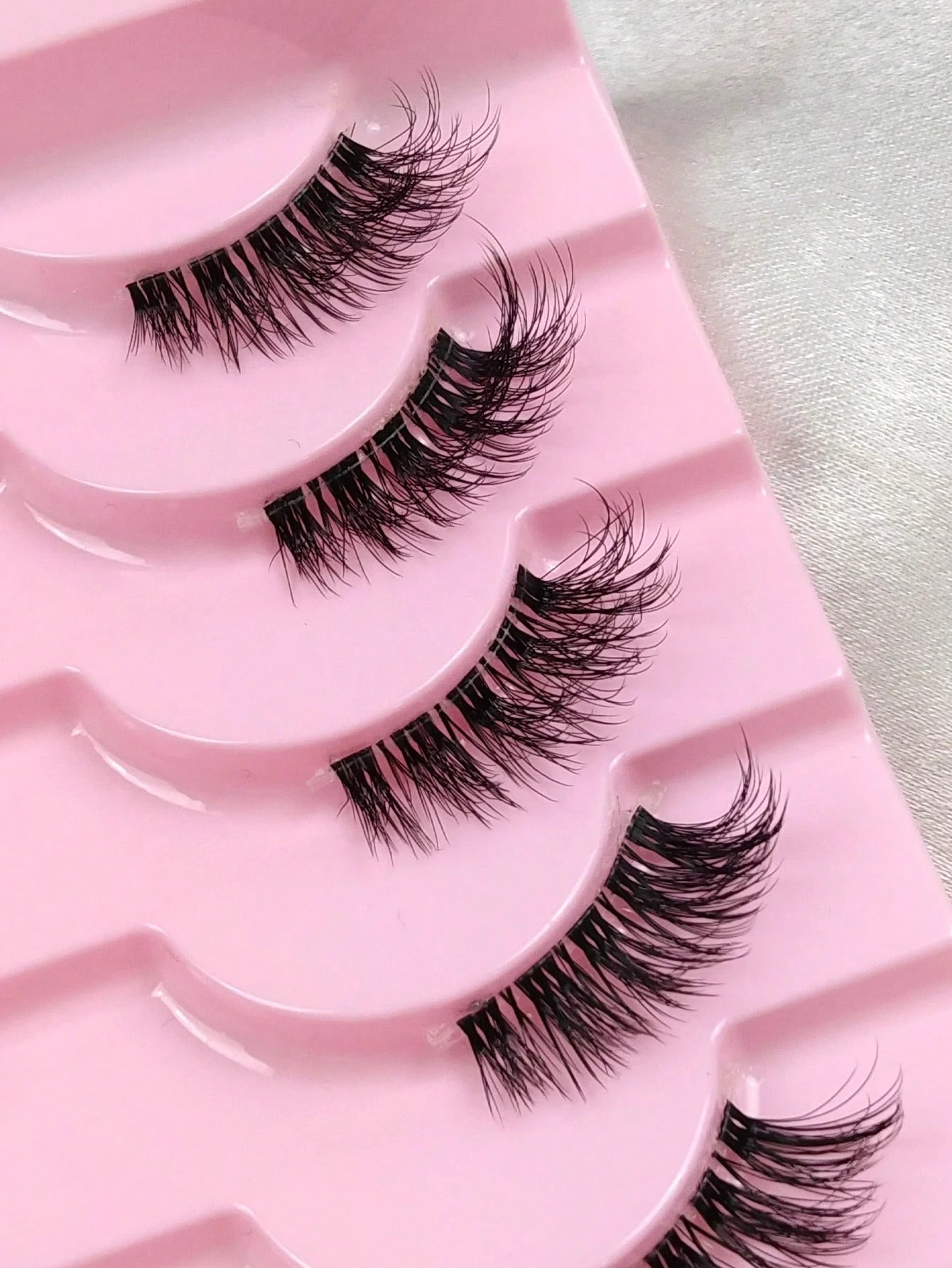 10 Pairs Half Lashes Clear Band Eyelashes Cat Eye False Eyelashes Transparent Band Short Soft Curly 3D Faux Mink Eyelashes Soft Makeup Manga Eyelashes Strip Lashes,Lashes,Eyelashes,Fake Lashes