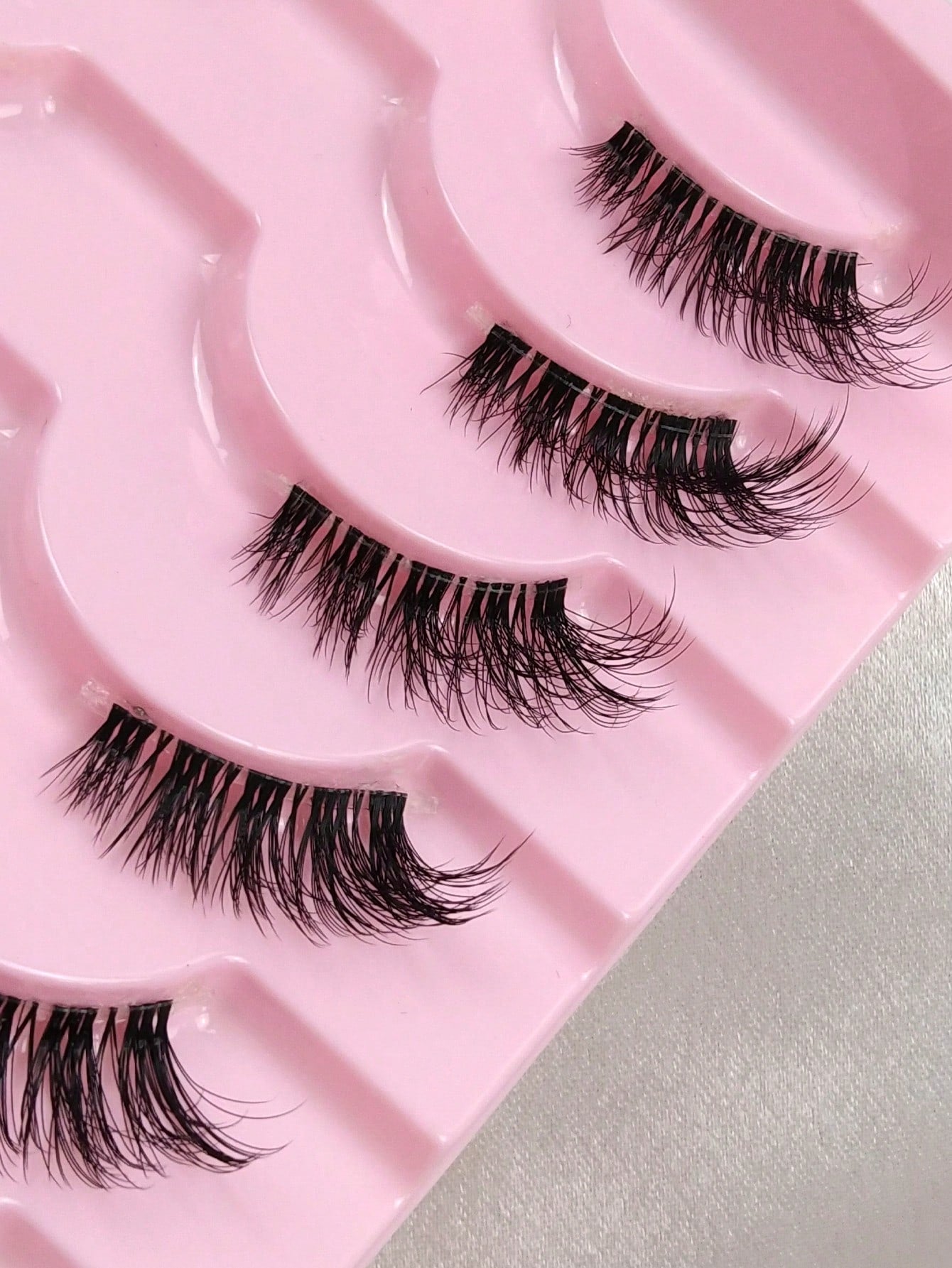 10 Pairs Half Lashes Clear Band Eyelashes Cat Eye False Eyelashes Transparent Band Short Soft Curly 3D Faux Mink Eyelashes Soft Makeup Manga Eyelashes Strip Lashes,Lashes,Eyelashes,Fake Lashes