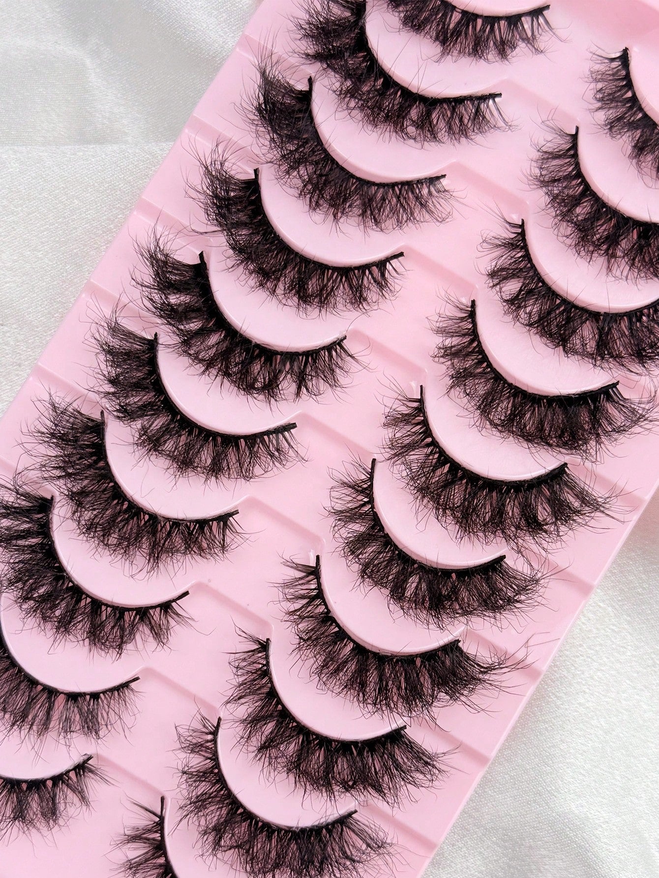 10 Pairs Natural Slender And Messy Soft Fluffy Criss-Cross Lengthening Thick Faux Mink Eyelashes Strip Eyelashes Lashes Dramatic Makeup Suitable For Wearing At A Dance Party