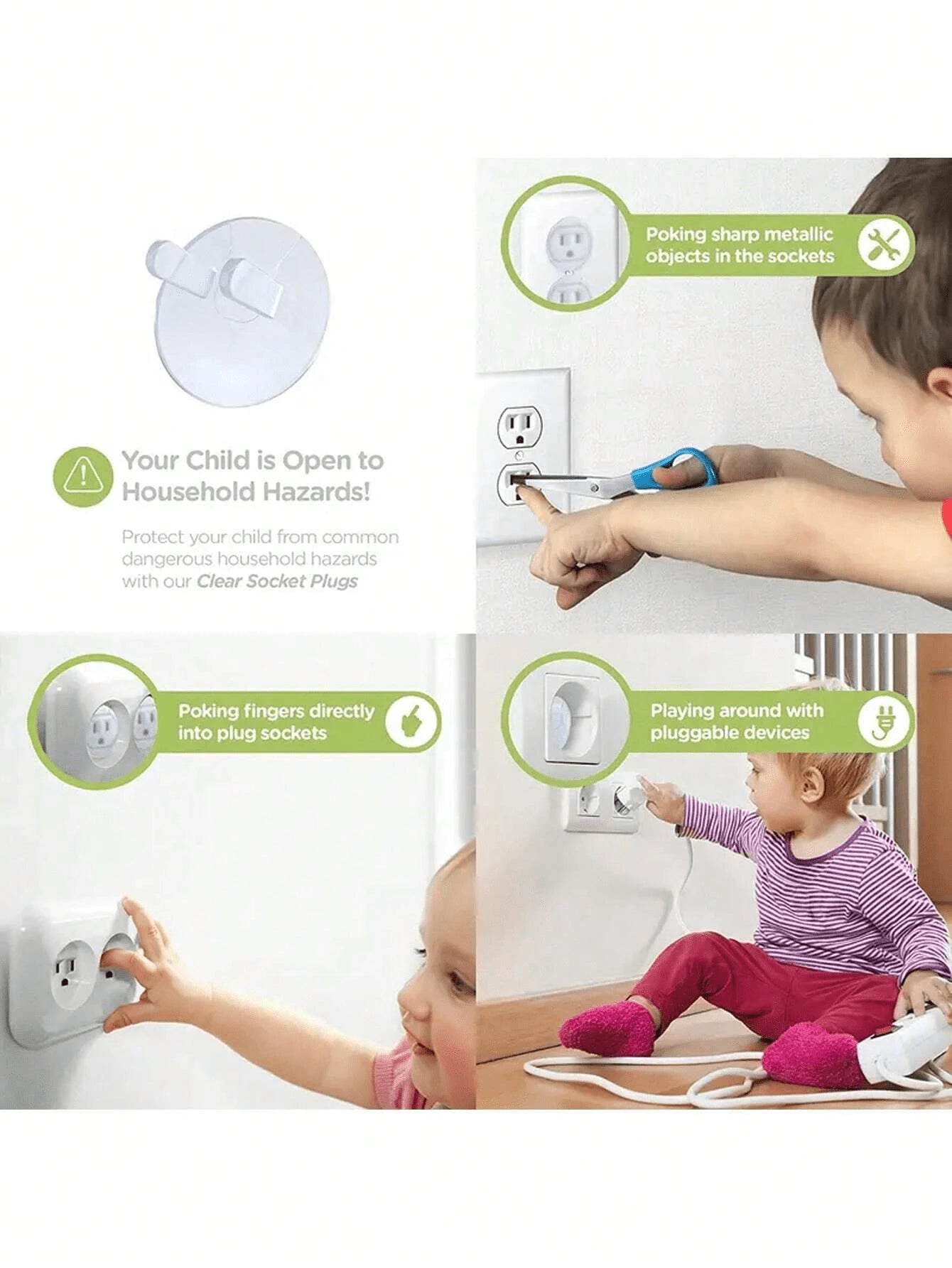 10 Pcs Baby Proofing Child Electrical Plug Protector With Hidden Handle Outlet Cover For Electrical Outlets For The Protection Of Children And Toddlers. Baby Shower Family Decorations Gifts