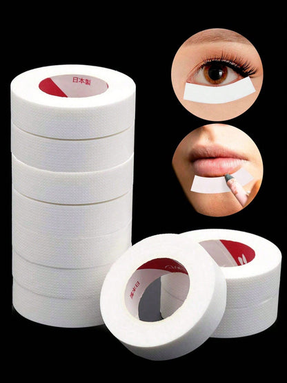 10 Rolls Eyelash Extension Tape, Micro-Porous Breathable Eyelash Extension Tape, Eyelash Pads, Under Eye Patches, Lint-Free, White Adhesive Cloth Tape, Suitable For Makeup/Personal/Professional Eyelas