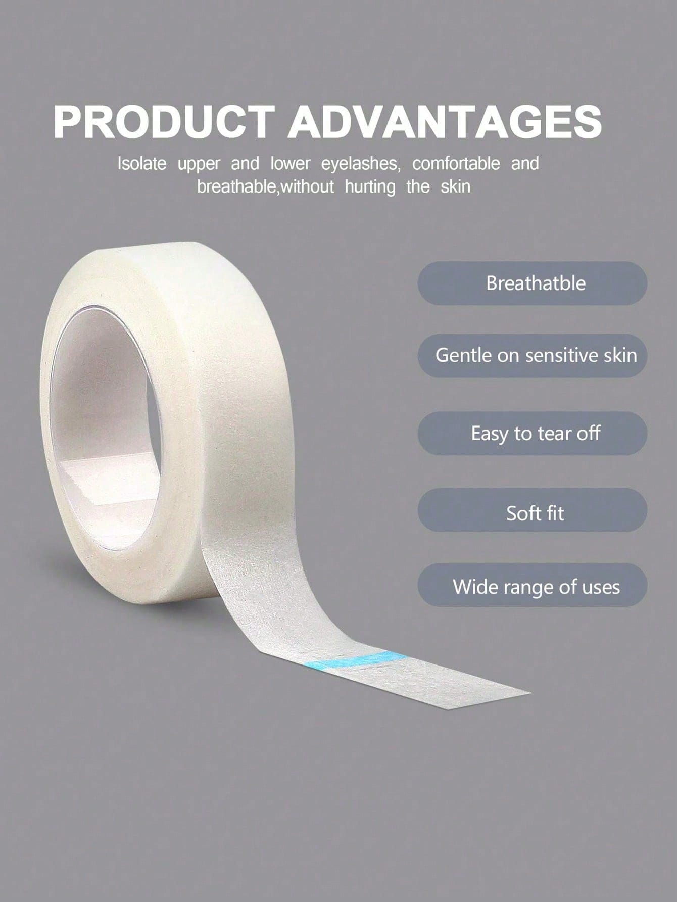 10 Rolls Eyelash Extension Tape, Micro-Porous Breathable Eyelash Extension Tape, Eyelash Pads, Under Eye Patches, Lint-Free, White Adhesive Cloth Tape, Suitable For Makeup/Personal/Professional Eyelas