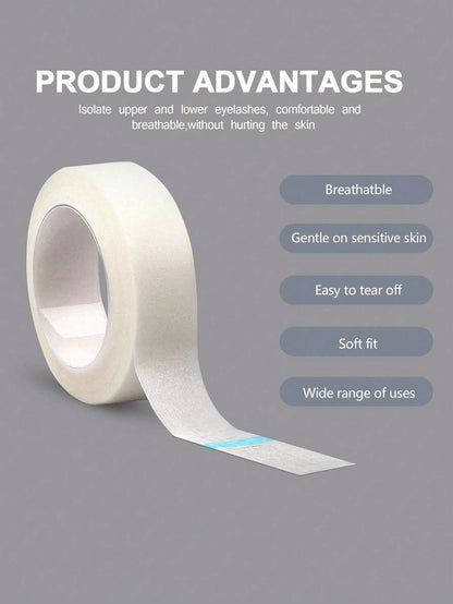 10 Rolls Eyelash Extension Tape, Micro-Porous Breathable Eyelash Extension Tape, Eyelash Pads, Under Eye Patches, Lint-Free, White Adhesive Cloth Tape, Suitable For Makeup/Personal/Professional Eyelas