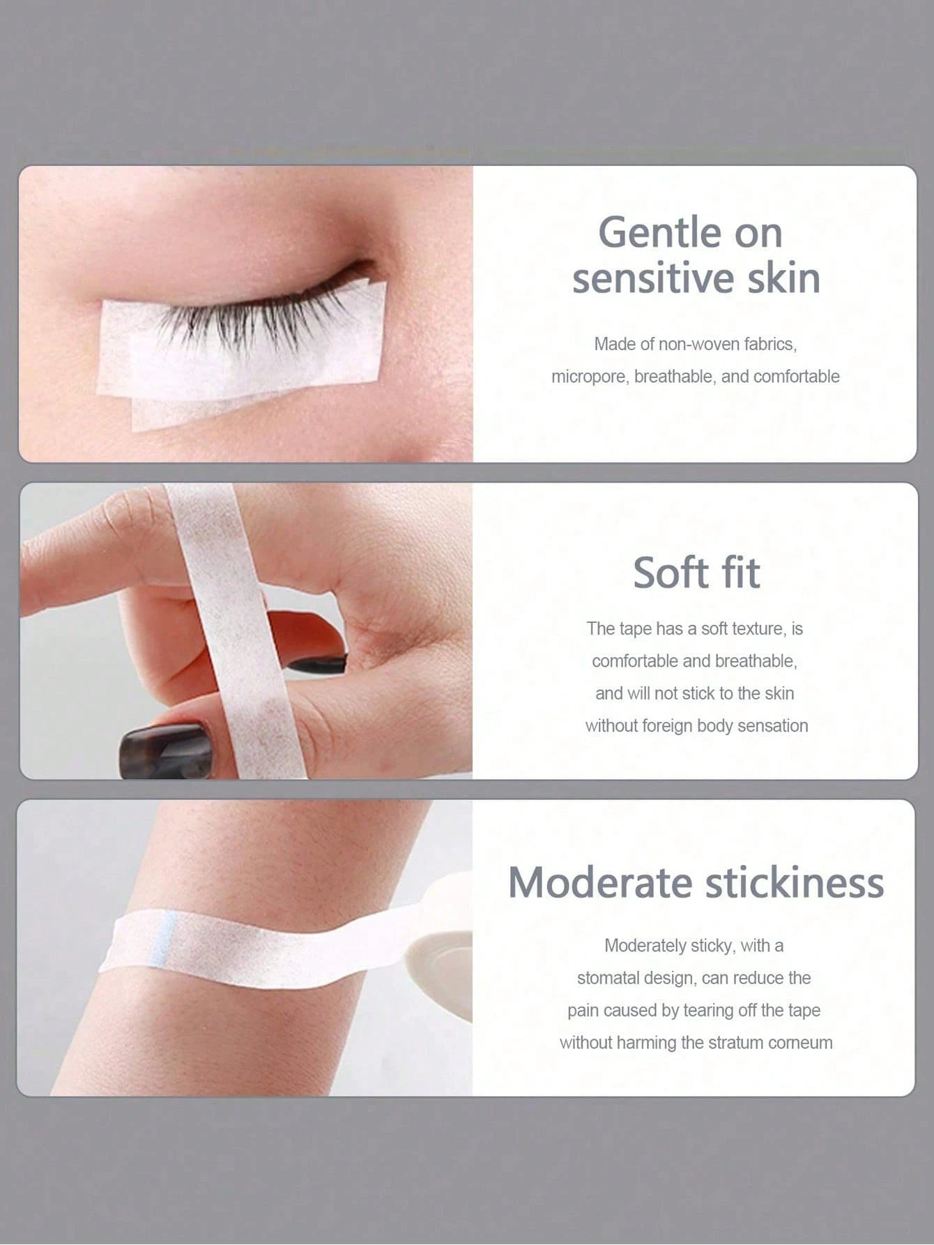 10 Rolls Eyelash Extension Tape, Micro-Porous Breathable Eyelash Extension Tape, Eyelash Pads, Under Eye Patches, Lint-Free, White Adhesive Cloth Tape, Suitable For Makeup/Personal/Professional Eyelas