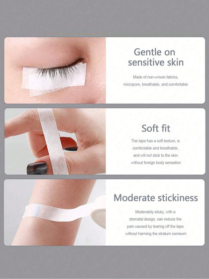 10 Rolls Eyelash Extension Tape, Micro-Porous Breathable Eyelash Extension Tape, Eyelash Pads, Under Eye Patches, Lint-Free, White Adhesive Cloth Tape, Suitable For Makeup/Personal/Professional Eyelas